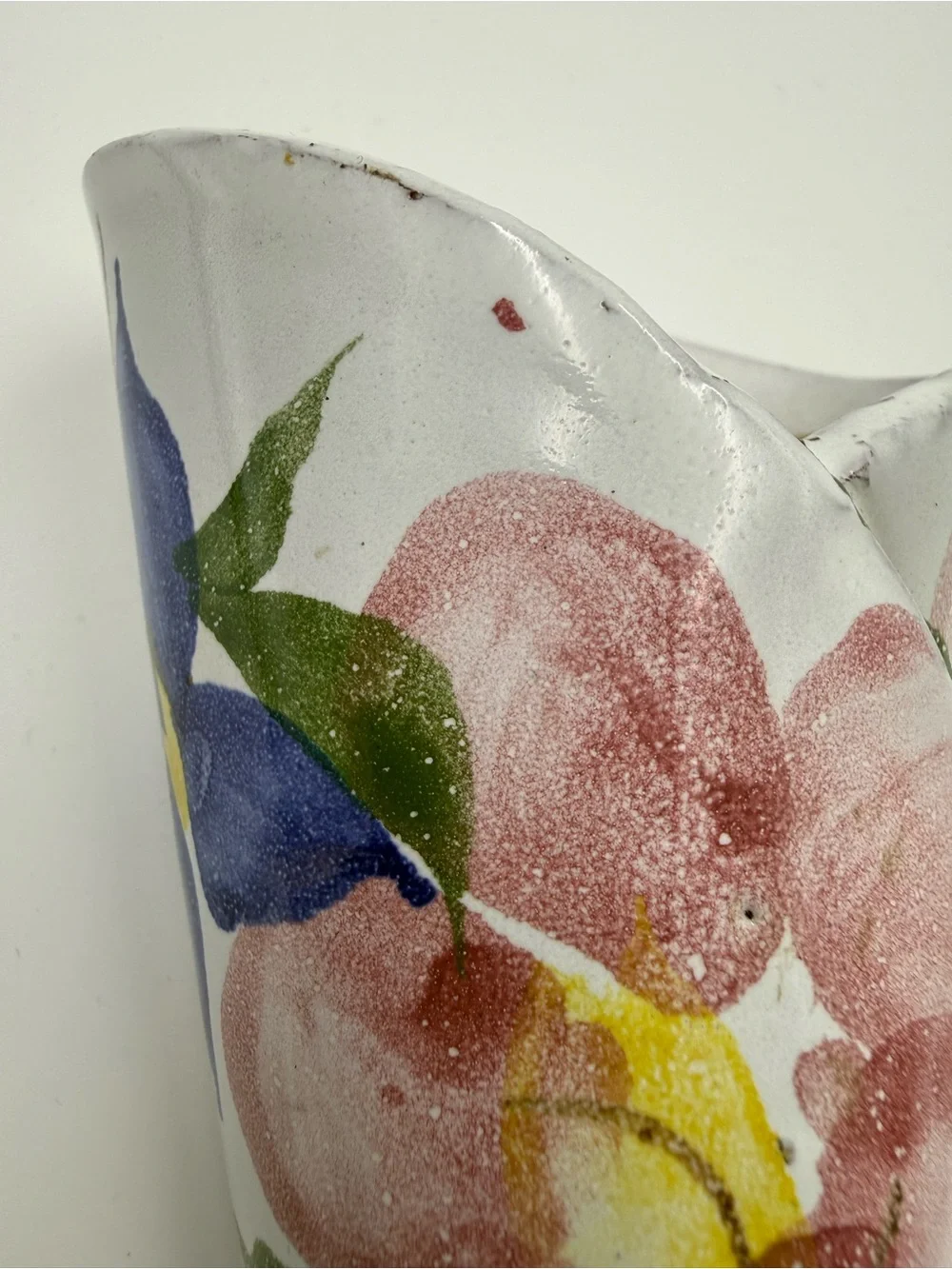 Judy Greene Pottery Floral Wall Pocket Vase Vintage Hand Made In Galway, Ireland